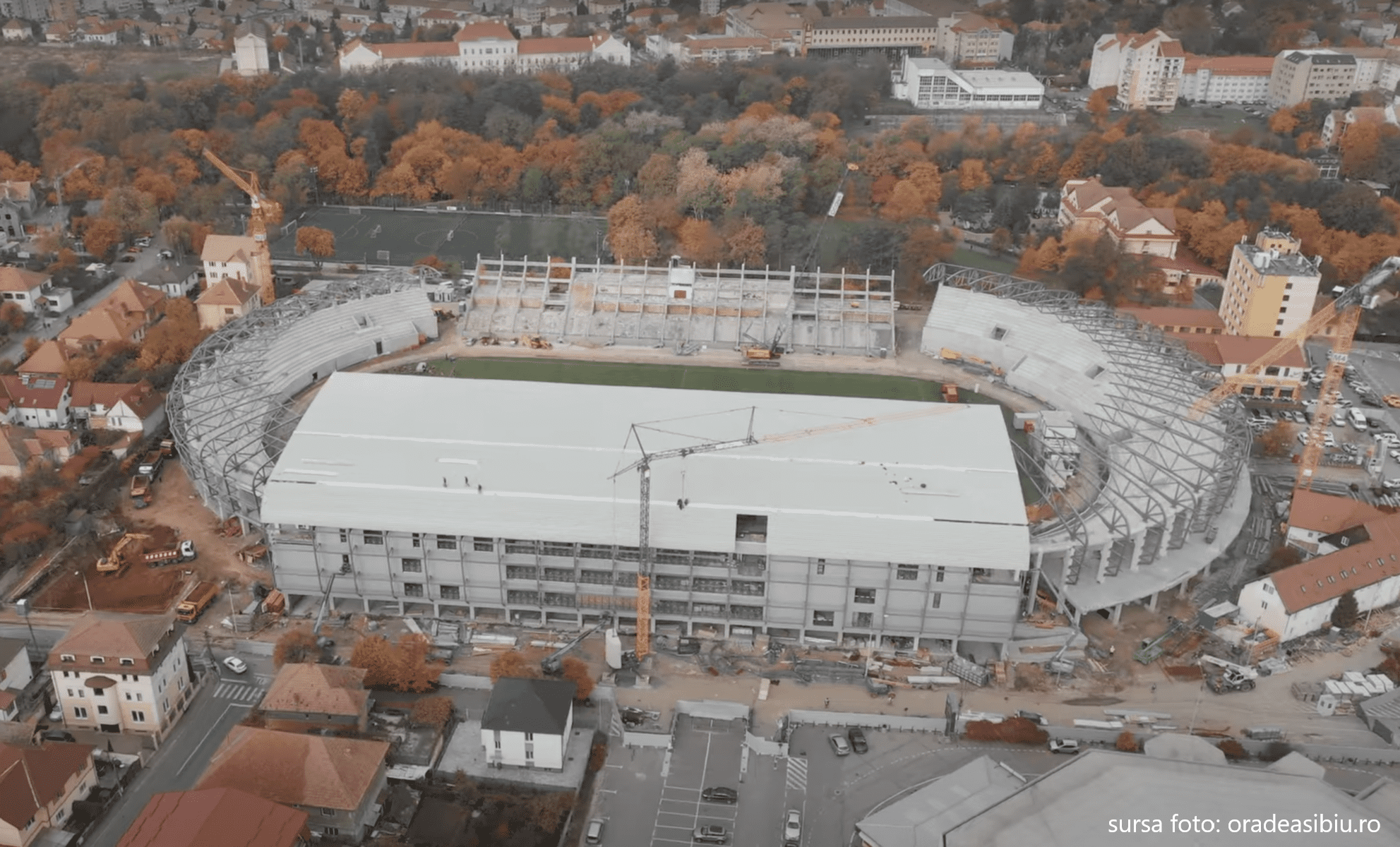 Lucrările la Stadionul Municipal din Sibiu urmează să fie finalizate în a doua parte a acestui an