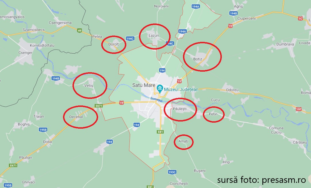 Conform unui proiect legislativ, municipiul Satu Mare s-ar putea unifica cu Păulești, Botiz sau Lazuri